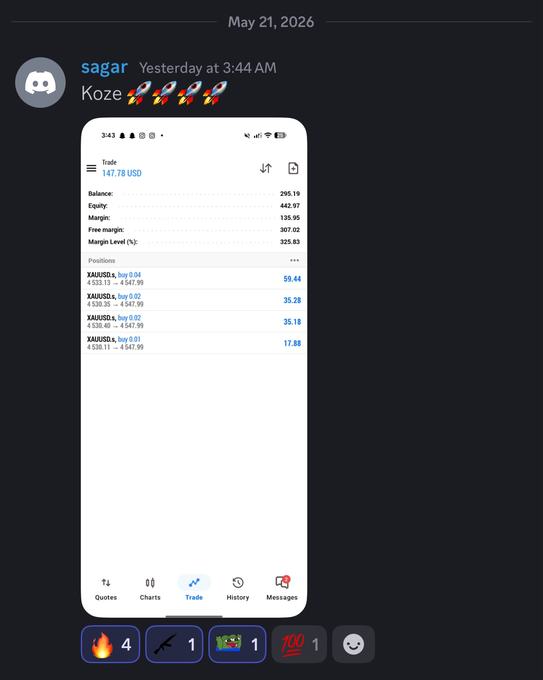 Member result shared in the KOZE Discord