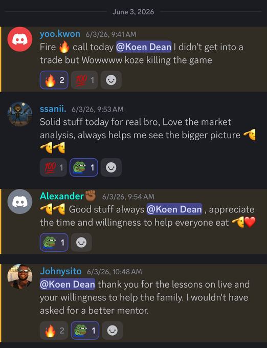 Member result shared in the KOZE Discord