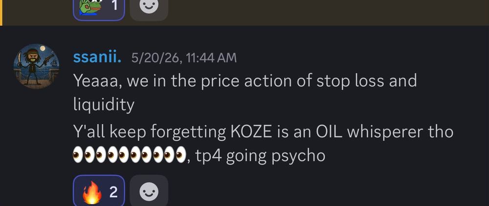 Member result shared in the KOZE Discord