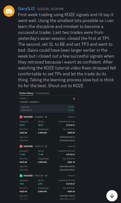 Member result shared in the KOZE Discord