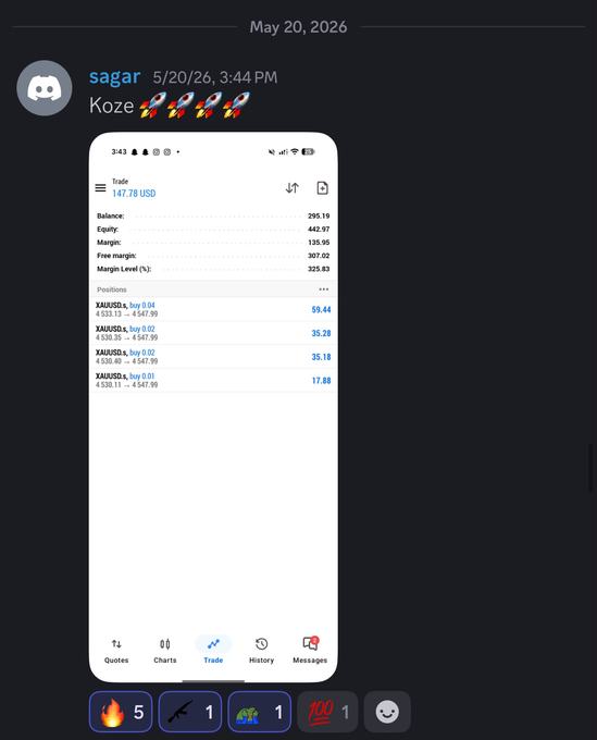 Member result shared in the KOZE Discord
